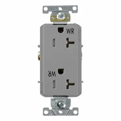 LEVITON Decora Plus Duplex Receptacle Outlet: Duplex, 5-20, Gray, 125V AC, 20 A - General Purpose Receptacles