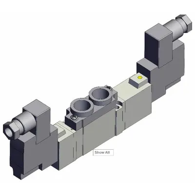 SMC Solenoid Valve: SY7000 Series, Double Solenoid, Five-Way / Three-Position - SMC SY Series Directional Control Valves
