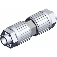 SMC High Purity Tube Fitting: 3/8 in OD x 3/8 in OD Size, Compression x Compression, PFA (MPN LQ3U3A)