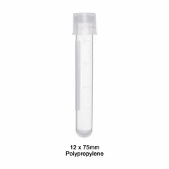 Polypropylene Culture Tube, 5 mL, Round Bottom, Colorless, with Cap (T8320)