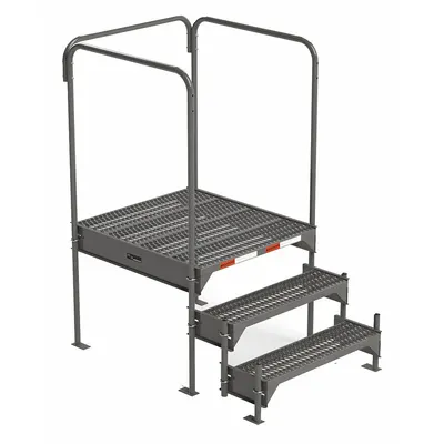 EGA Work Platform: 2.3 ft Platform Ht - Max, 34.6 in x 38.3 in, Steel - Configurable Single-Access Platforms