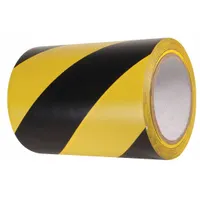 Floor Marking Tape: Gen Purpose, Striped, Black/Yellow, 6 in x 54 ft, 5.5 mil Tape Thick, INCOM (MPN VHT610)