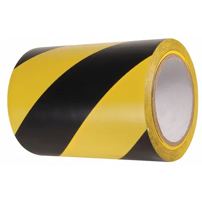 INCOM MANUFACTURING Floor Marking Tape: Gen Purpose, Striped, Black/Yellow, 6 in x 54 ft, 5.5 mil Tape Thick - General Purpose Floor Marking Tape