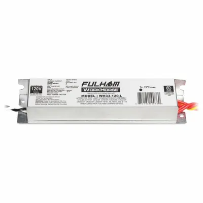 FULHAM Fluorescent Ballast: 120V AC, 1/2/3/4 Lamps Supported - Instant Start Electronic Fluorescent Ballasts
