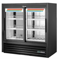 TRUE REFRIGERATION Refrigerated Merchandiser: 48 in x 48 in x 24 1/8 in, Black, Sliding, 6 Shelves (MPN GDM-41CPT-48-HC-LD)