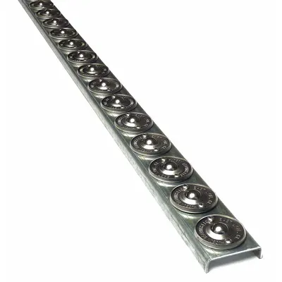 ASHLAND CONVEYOR Flow Rail: Ball Transfer, Light-Duty, 5 ft Overall Lg, 120 lb/ft (5 ft Supports) - Light-Duty Multi-Directional Ball Transfer Flow Rails