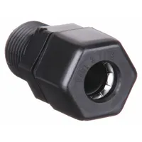 PARKER Compression Fitting Adapter: 3/8 in OD x 1/4 in Pipe Size, Compression x MNPTF, Polypropylene (MPN P6MC4)