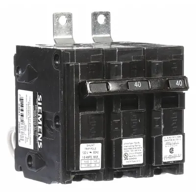 SIEMENS B24000S01 BL Series 40A 2-Pole Shunt Trip Miniature Circuit Breaker - B Series, Bolt-On Siemens Miniature Circuit Breakers