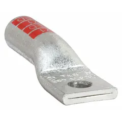 Aluminum one-hole compression lug for terminating 250 kcmil solid or stranded wire. Features a 1/2 in stud size and long barrel configuration. Used in power distribution, switchgear, and panel installations requiring high-capacity terminations.