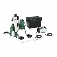ZOELLER Sump/Battery Back-Up System: 1/2 hp, 120V AC, 23 ft Max. Head (Primary Pump), 12V DC, Male (MPN 508-0019)