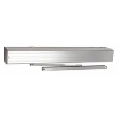 The LCN 4631-STD AL is a low-energy door operator from the Series 4630, constructed of heavy-duty aluminum with an aluminum painted finish. It is ADA compliant and rated Performance Grade 1 for heavy-duty use. Suitable for limited-traffic interior and exterior applications requiring automated door opening.