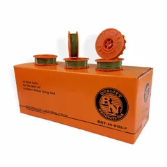 Steel rebar tie wire for securing reinforcing bars in concrete construction. Each coil is 410 ft long, providing 3 wraps per tie. Supplied in a 50-pack. Suitable for manual tying of rebar grids in foundations, slabs, walls, and columns.