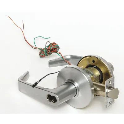 STANLEY SECURITY SOLUTIONS Door Lockset: Storeroom Lever Locksets, Chrome, ADA Compliant - Electric Lever Locksets