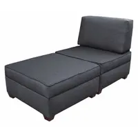 DUOBED Chaise Lounge: Blue, 60 in Overall Wd, 30 in Overall Dp, 36 in Overall Ht, Black (MPN IMFCL30-DM)