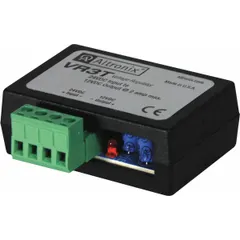 The ALTRONIX VR3T is a power conversion module that converts 24V DC input to a regulated 12V DC output at 2A. Housed in a plastic terminal-style enclosure, it is used in applications requiring a stable 12V supply from a 24V DC source, such as control panels and automation equipment.