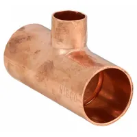 NIBCO Sweat Fitting Tee: 2 in CTS x 2 in CTS x 1 in CTS, Cup x Cup x Cup, Wrot Copper (MPN 611 2X2X1)