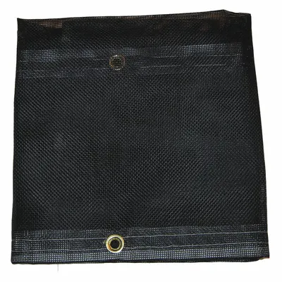 MAURITZON Tarp: 29.42 ft Lg, 9.75 ft Wd, Std Duty, 5 mil, Vinyl, Black, 10 oz/sq yd - Mesh Tarps