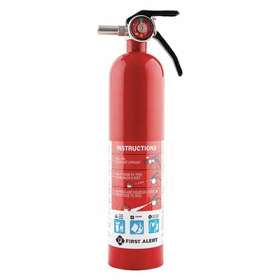 FIRST ALERT Fire Extinguisher: 2.5 lb Extinguisher Capacity, 1A:10B:C, Monoammonium Phosphate - Class ABC Fire Extinguishers