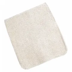Cotton pot holder in tan color with 5 1/4 in overall length. Suitable for handling hot cookware in commercial kitchens and food service settings.