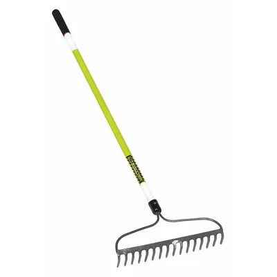 SEYMOUR MIDWEST Bow Rake: Steel, Fiberglass Handle, Straight Handle Type - Bow Rakes