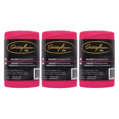 STRINGLINER Mason's Line: Line Type Braided, Material Nylon - Masonry Leveling Line