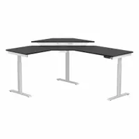 VERSADESK Standing Desk: White, Wood, 60 in Overall Wd, 72 in Overall Dp, 45 1/2 in Max Desktop Ht (MPN VT1286072-01-05)