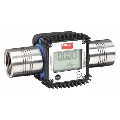 Dayton Electronic Flowmeter: Electronic Flowmeter, Electromagnetic, 1 in FNPT - Inline Turbine Flowmeters with Totalizers for Water