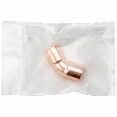 STREAMLINE Sweat Fitting Elbow: 2 in CTS x 2 in CTS, Cup x Cup, No Center Stop - Clean & Bagged Wrot Copper Tube Fittings