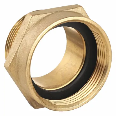 MOON AMERICAN Fire Hose Adapter: 1 in Compatible Pipe Size, NH X NPT, Straight, Brass - Brass Rigid Fire Hydrant & Standpipe Adapters