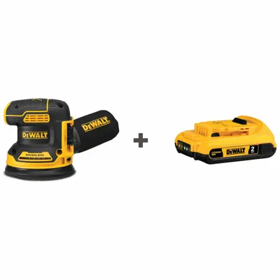 DEWALT Cordless Sander: 20V MAX, Battery Included, 5 in Dia, Random Orbital, Hook and Loop - DEWALT Cordless Disc Sanders