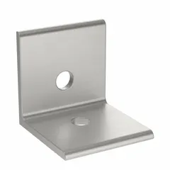 This inside corner bracket is used to join two aluminum extrusions at a 90-degree inside corner in 15 Series framing systems. It is made of anodized aluminum with a gray finish, measuring 1 1/2 in x 1 1/2 in x 1 1/2 in. Suitable for constructing machine guards, workstations, enclosures, and automation frames.