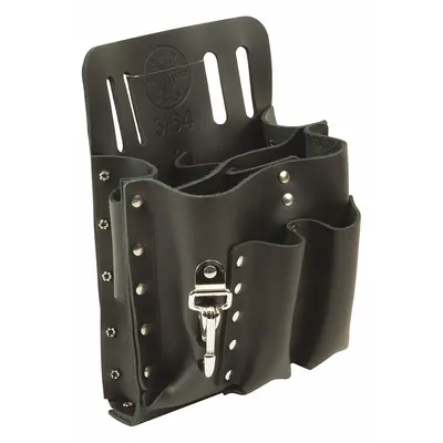 KLEIN TOOLS Tool Pouch: For 2 in Belt Wd - Max, 8 Pockets - Leather Tool Pouches
