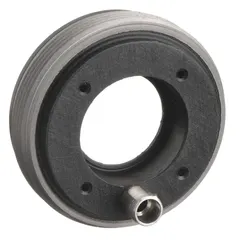 Replacement cup gasket for DeVilbiss JGA-510-98FX paint spray guns. Functions as a baffle head assembly component to seal the cup against the gun body, preventing fluid leaks during spray application. Suitable for industrial painting operations requiring a secure cup seal.