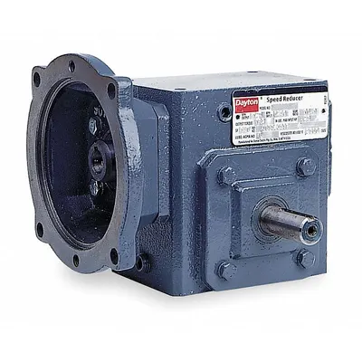 Dayton Speed Reducer: 15:1, 117 RPM, 1.5 hp Input Max, 614 in-lb Output Max, Keyed - Direct-Drive Right-Angle Speed Reducers