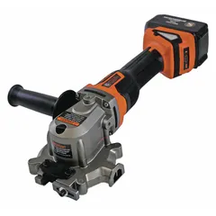 This 24V DC cordless saw is designed for cutting rebar up to #6 size in construction and concrete reinforcement applications. It has a maximum cutting depth of 7/8 in and operates as a bare tool, requiring a separately sold battery and charger.