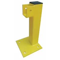 APPROVED VENDOR Flush End Post: 4 in Post Wd, End, 4 in Post Dp, 1 Rail Levels, Rubber Caps, Steel (MPN 22DN09)