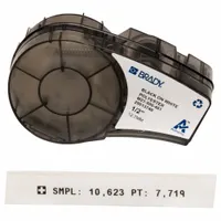 Combined Label and Ribbon Cartridge: 1/2 in, 21 ft, Cryogenic Autoclavable Polyester, Black on White (MPN M21-500-461)