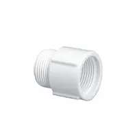 Pipe Fitting: Schedule 40, PVC, 3/4 in x 3/4 in Size, Threaded x Threaded, Female NPT x Male NPT (MPN 434007)