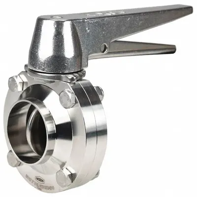 DIXON Butterfly Valve: 3/4 in Pipe Size, Solder, 140 psi Max. Pressure (CWP) - 3-A Certified Stainless Steel Butterfly Valves