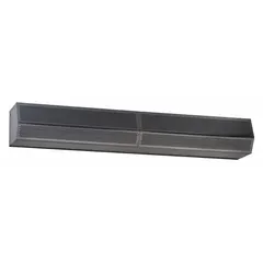 Unheated ambient air curtain with steel housing, standard profile, designed for a 5 1/2 ft opening. Delivers 2,700 cfm of ambient air to create an invisible barrier over doorways, reducing drafts, dust, and insect entry while allowing foot traffic. Suitable for applications where temperature control is not required.