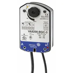 Electric fail-safe ball valve actuator for on/off control of VG1000 series valves. Operates on 24V AC power. Provides automatic valve closure upon power loss. Suitable for HVAC and industrial fluid systems requiring reliable shutoff.
