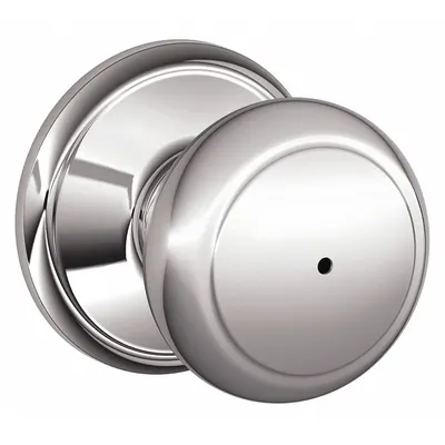 SCHLAGE F40 AND 625 Privacy Knob Lockset, Chrome, Andover Style - Privacy Knob Locksets