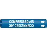 Pipe Marker: Compressed Air, Blue, White, Fits 3/4 to 1 3/8 in Pipe O.D., 1 Pipe Markers (MPN 4034-A)