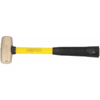 Nonsparking Mallet: Fiberglass Handle, 2 1/4 lb Head Wt, 2 in Dia, 3 in Head Lg, 14 in Overall Lg (MPN M-1FG)