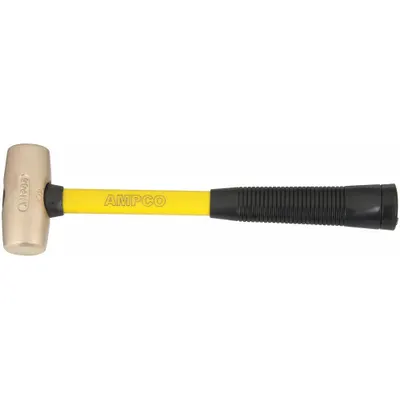 AMPCO Nonsparking Mallet: Fiberglass Handle, 2 1/4 lb Head Wt, 2 in Dia, 3 in Head Lg - Nickel-Aluminum-Bronze Mallets