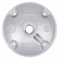 HUBBELL KILLARK Hub Cover: Copper-Free Aluminum, VJ, Hubs, 1 Gangs, 3 in Overall Ht, 3 in Overall Wd (MPN VJH-1WW)