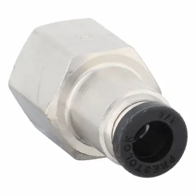 PARKER 66PLP-4-4 Nickel-Plated Brass Push-to-Connect x FNPTF Tube Fitting - Nickel-Plated Brass Tube Fittings