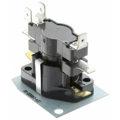 This heat relay is a replacement component for HVACR systems, designed to control electric heating elements. It switches power to heat strips based on thermostat signals, enabling heating operation in residential and commercial units.