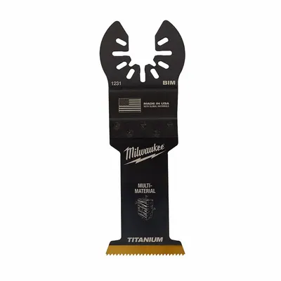 MILWAUKEE Oscillating Tool Blade: 1 3/8 in Blade Wd, 4 1/16 in Overall Lg - Open-Back Universal OIS Mounted Blades