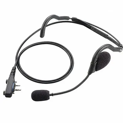ICOM Surveillance Kit: Fits Icom, Behind-the-Head, Black, 1 Wires, Extended from Earpiece Mic - ICOM-Compatible Earpieces & Headsets